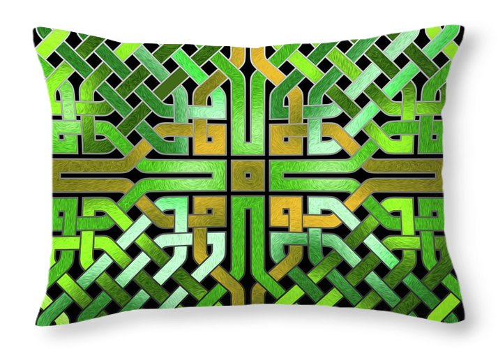 Green Celtic Knot - Throw Pillow