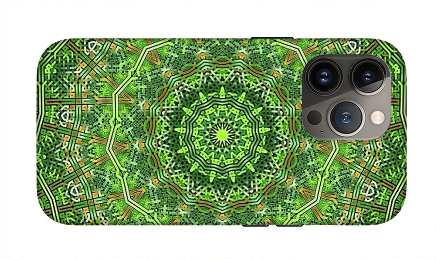 Green Celtic Knot Circle Kaleidoscope - Phone Case