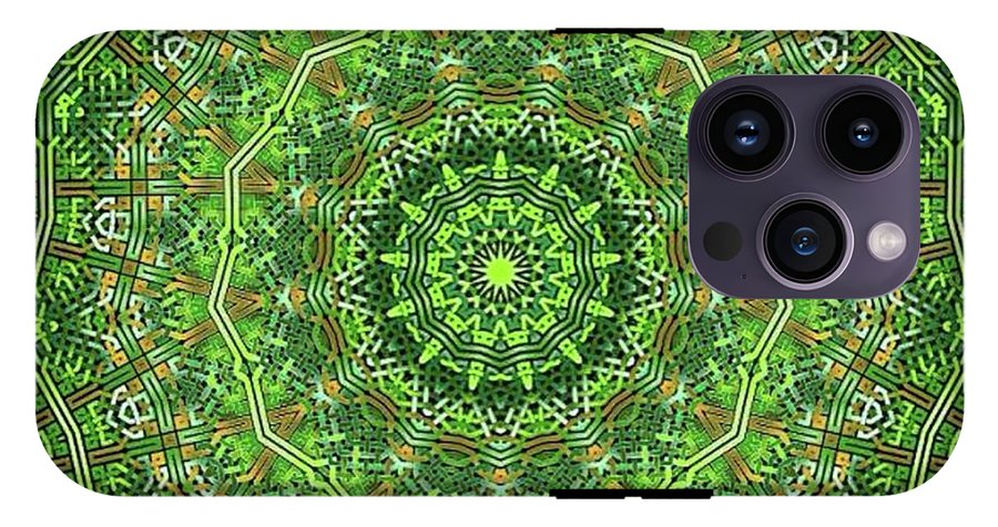 Green Celtic Knot Circle Kaleidoscope - Phone Case