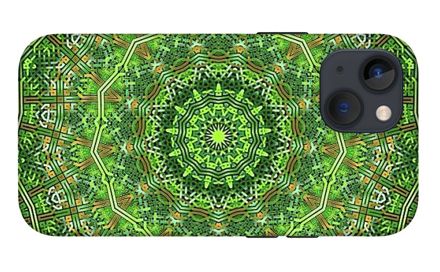 Green Celtic Knot Circle Kaleidoscope - Phone Case