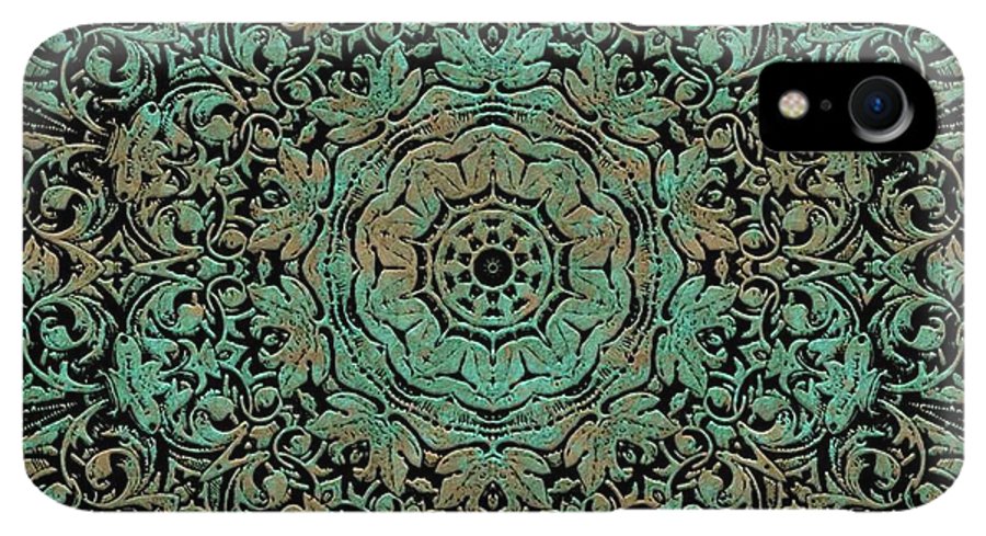 Green Copper Floral Kaleidoscope - Phone Case
