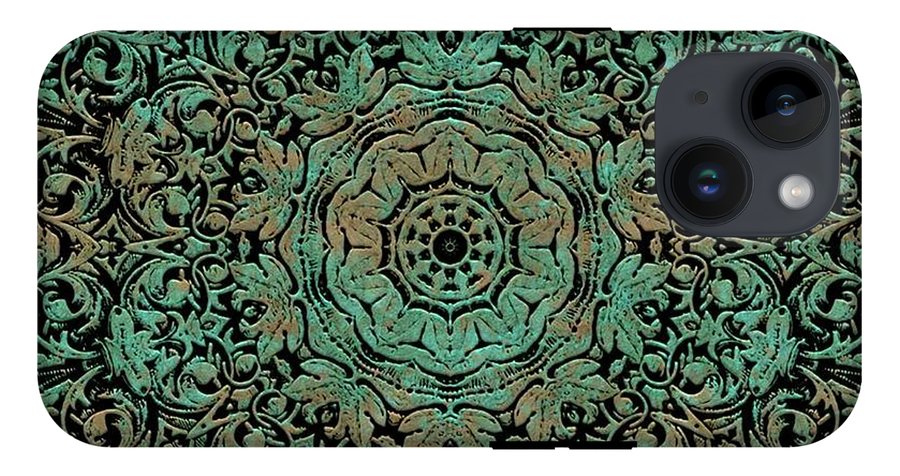 Green Copper Floral Kaleidoscope - Phone Case