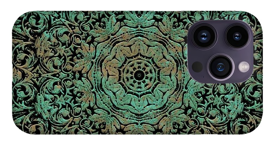 Green Copper Floral Kaleidoscope - Phone Case