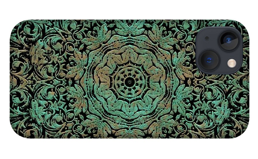 Green Copper Floral Kaleidoscope - Phone Case