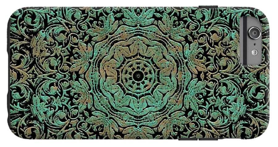Green Copper Floral Kaleidoscope - Phone Case
