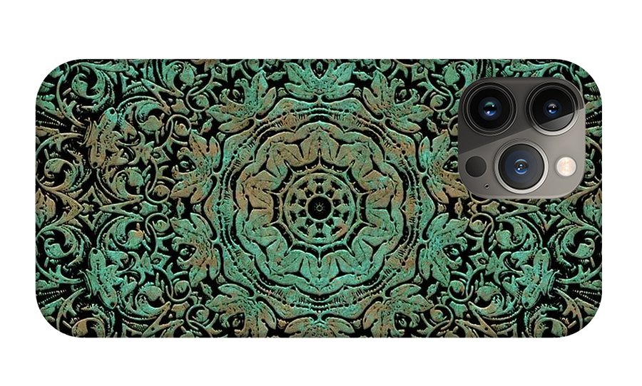 Green Copper Floral Kaleidoscope - Phone Case