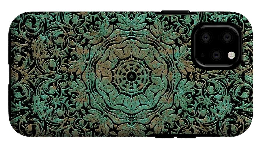 Green Copper Floral Kaleidoscope - Phone Case