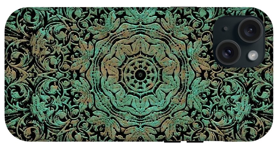 Green Copper Floral Kaleidoscope - Phone Case