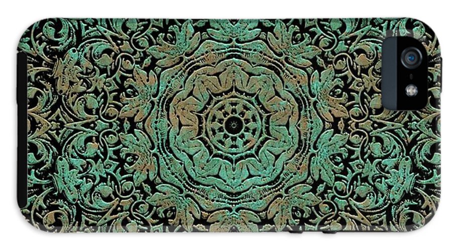 Green Copper Floral Kaleidoscope - Phone Case
