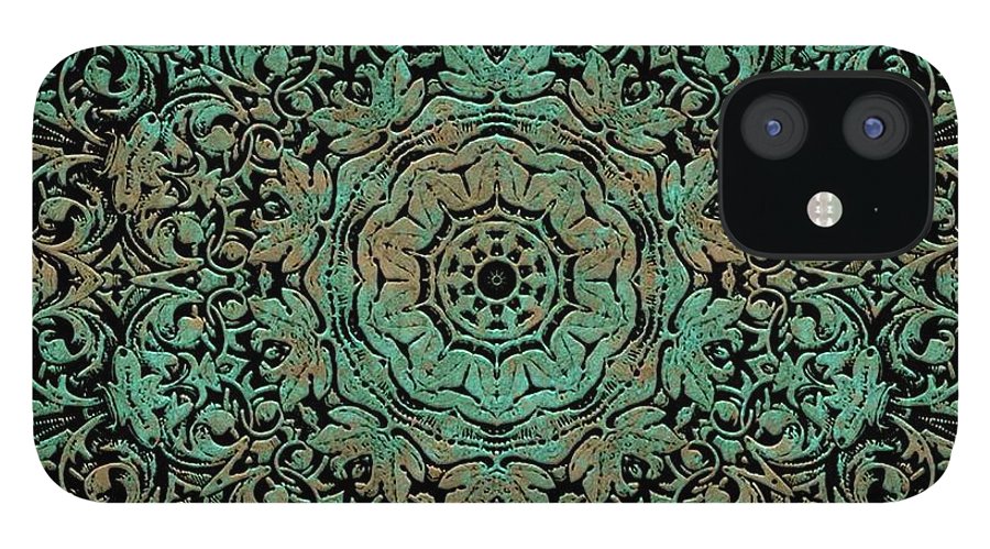 Green Copper Floral Kaleidoscope - Phone Case