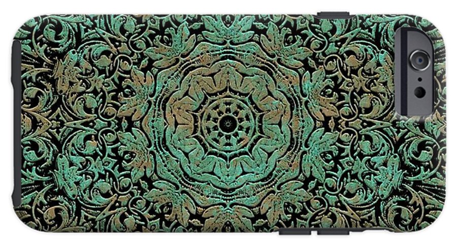 Green Copper Floral Kaleidoscope - Phone Case