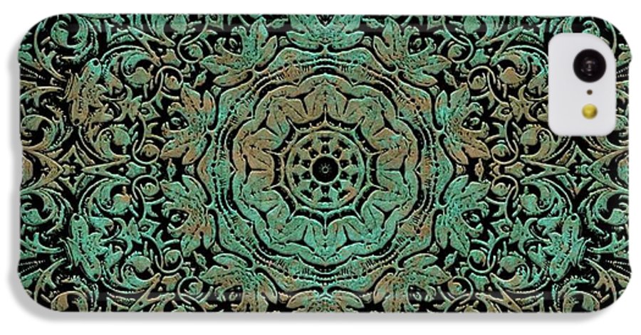 Green Copper Floral Kaleidoscope - Phone Case
