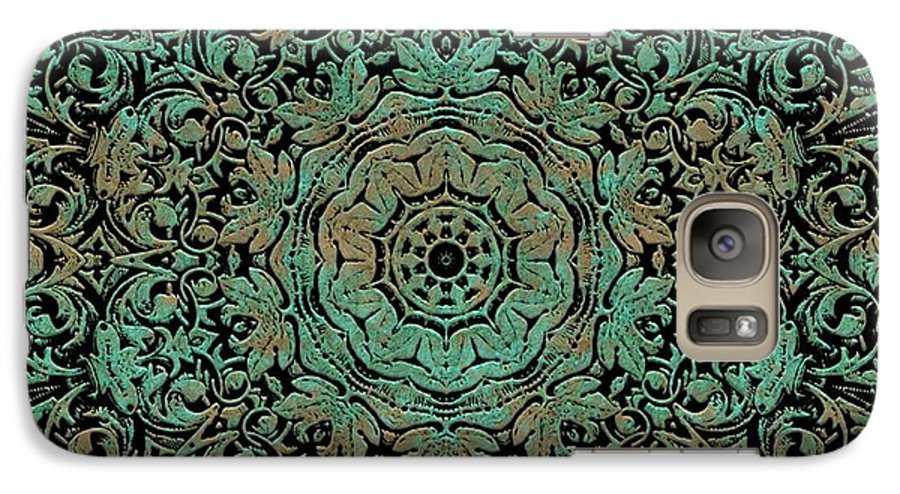 Green Copper Floral Kaleidoscope - Phone Case