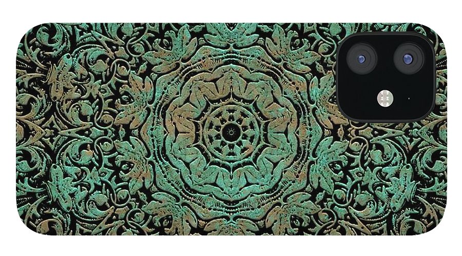Green Copper Floral Kaleidoscope - Phone Case