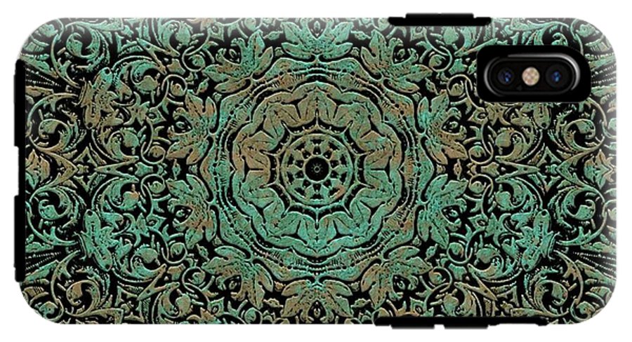 Green Copper Floral Kaleidoscope - Phone Case