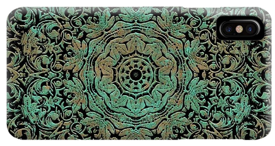 Green Copper Floral Kaleidoscope - Phone Case