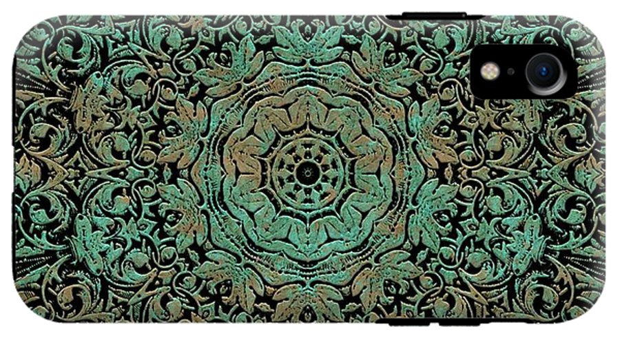 Green Copper Floral Kaleidoscope - Phone Case