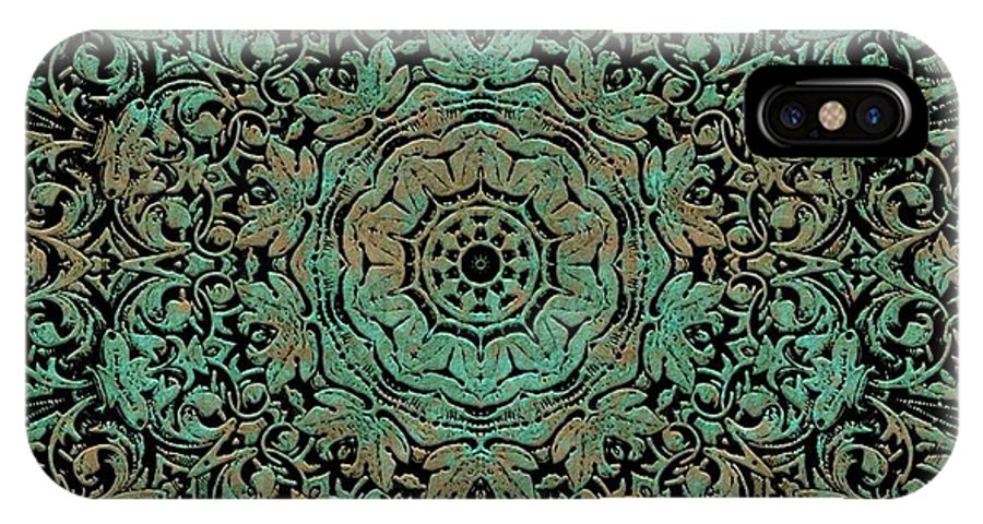Green Copper Floral Kaleidoscope - Phone Case