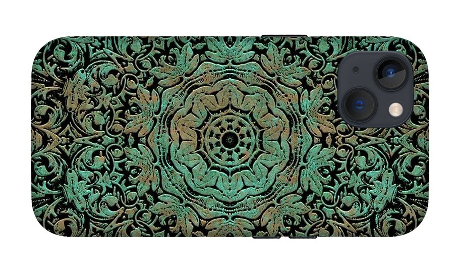 Green Copper Floral Kaleidoscope - Phone Case