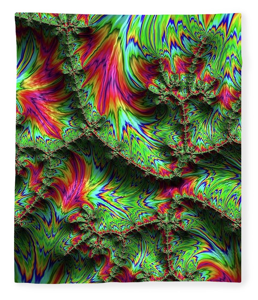 Green Feather Fractal - Blanket
