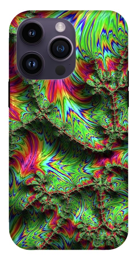 Green Feather Fractal - Phone Case