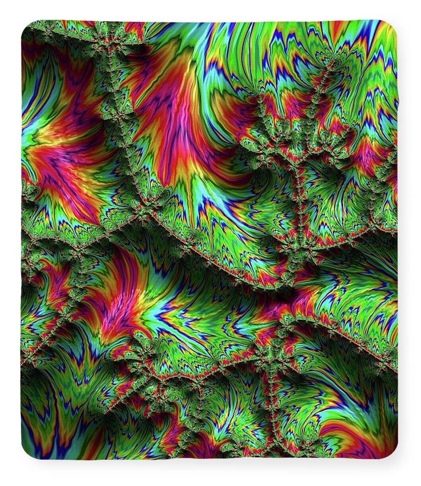 Green Feather Fractal - Blanket