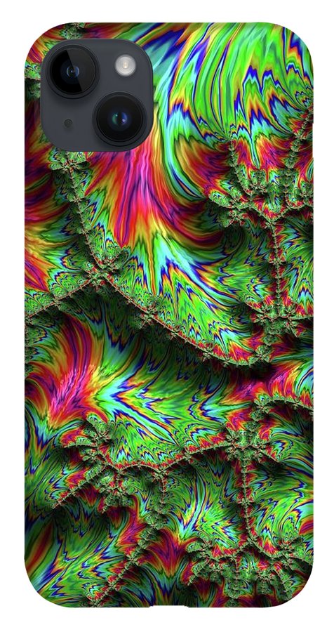 Green Feather Fractal - Phone Case