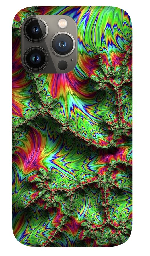 Green Feather Fractal - Phone Case