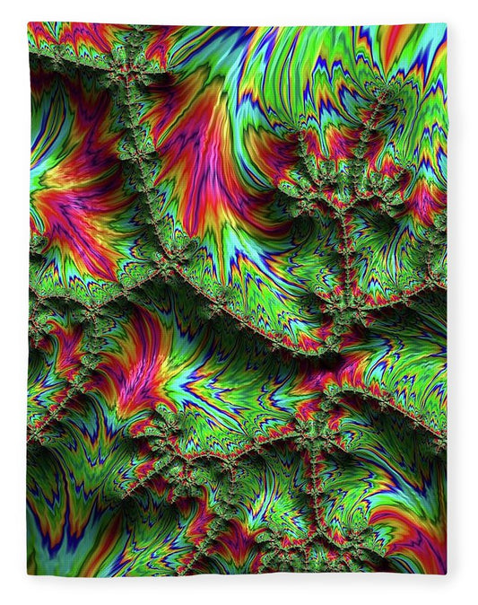 Green Feather Fractal - Blanket