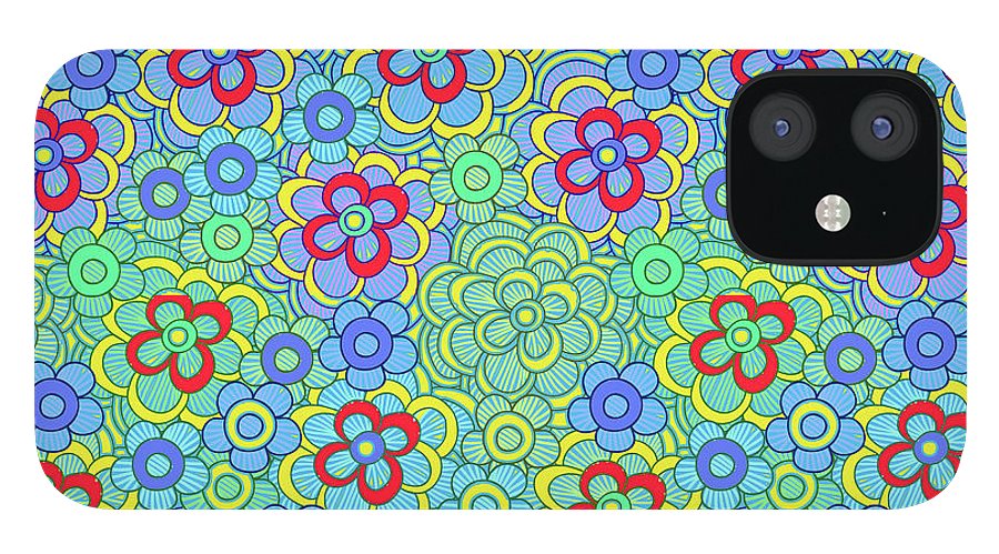 Green Retro Flowers - Phone Case