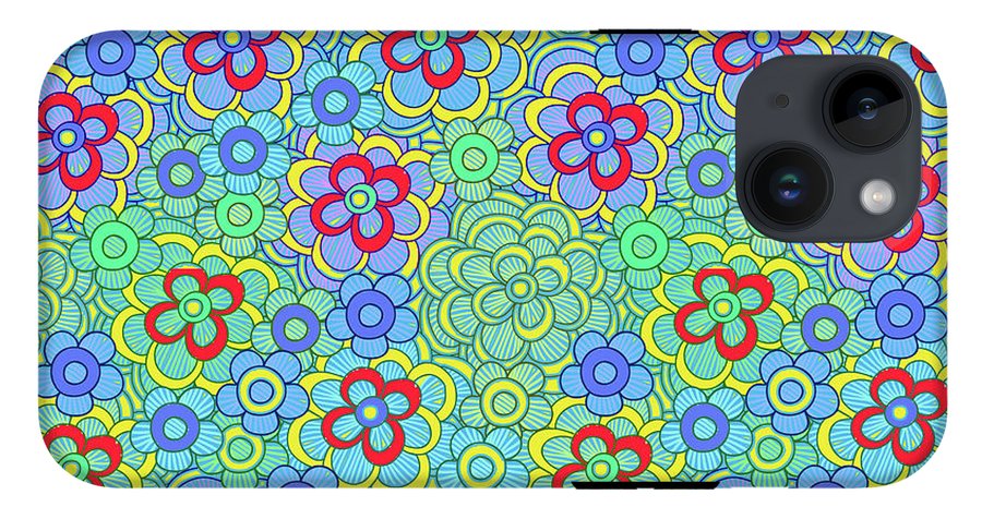 Green Retro Flowers - Phone Case