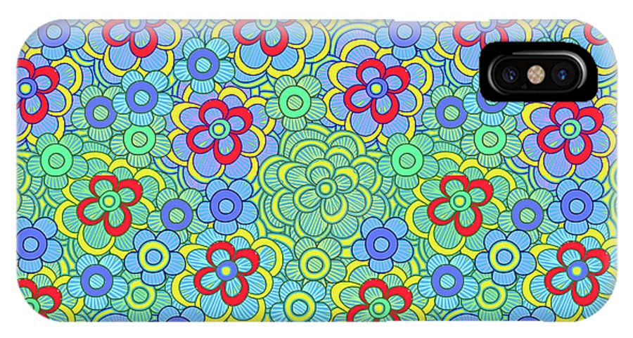 Green Retro Flowers - Phone Case