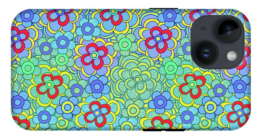 Green Retro Flowers - Phone Case