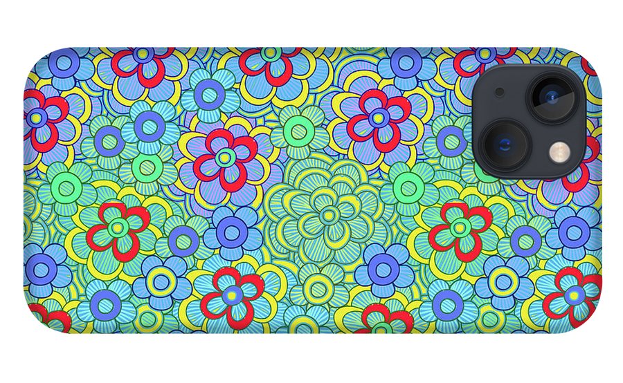 Green Retro Flowers - Phone Case