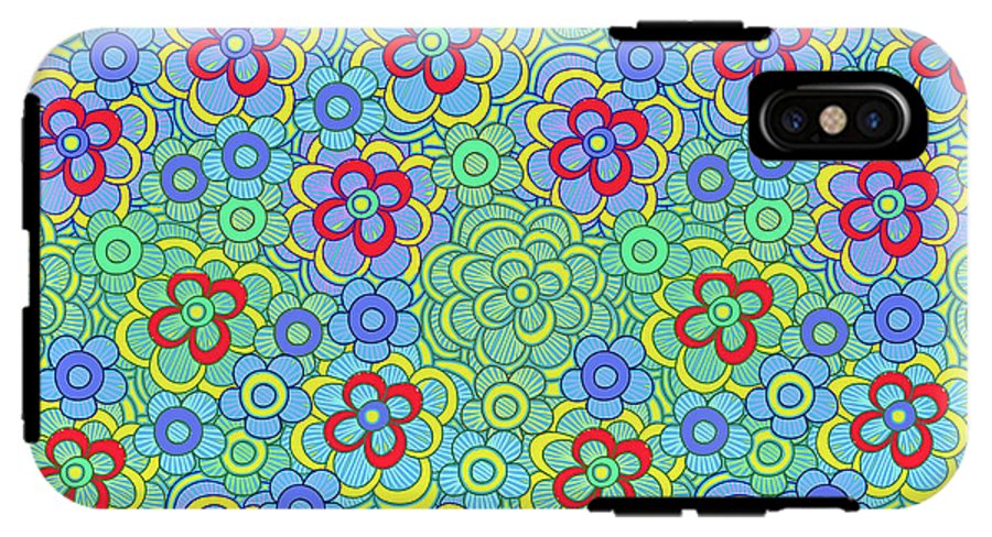 Green Retro Flowers - Phone Case