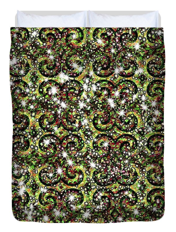 Green Sparkle Swirl - Duvet Cover