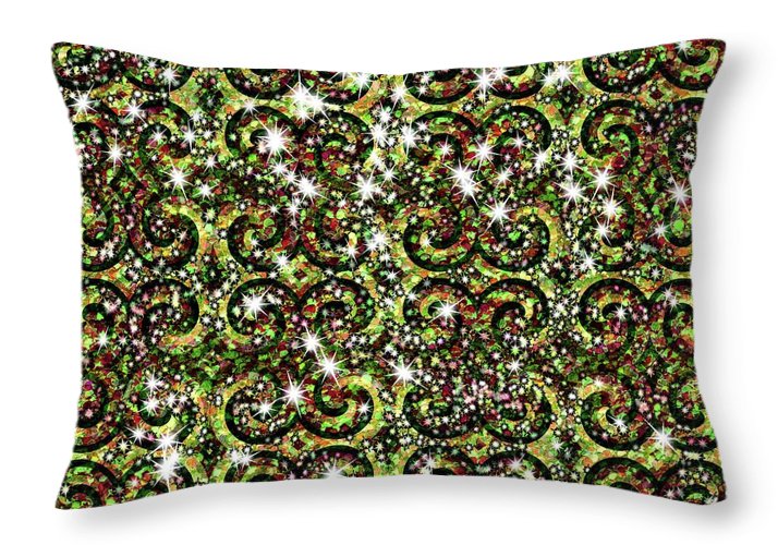 Green Sparkle Swirl - Throw Pillow