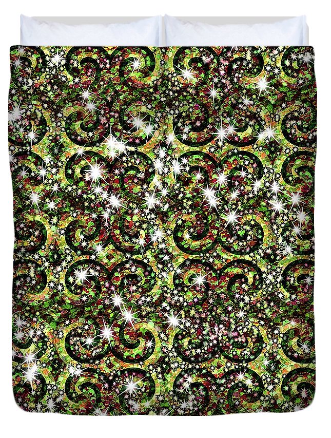 Green Sparkle Swirl - Duvet Cover