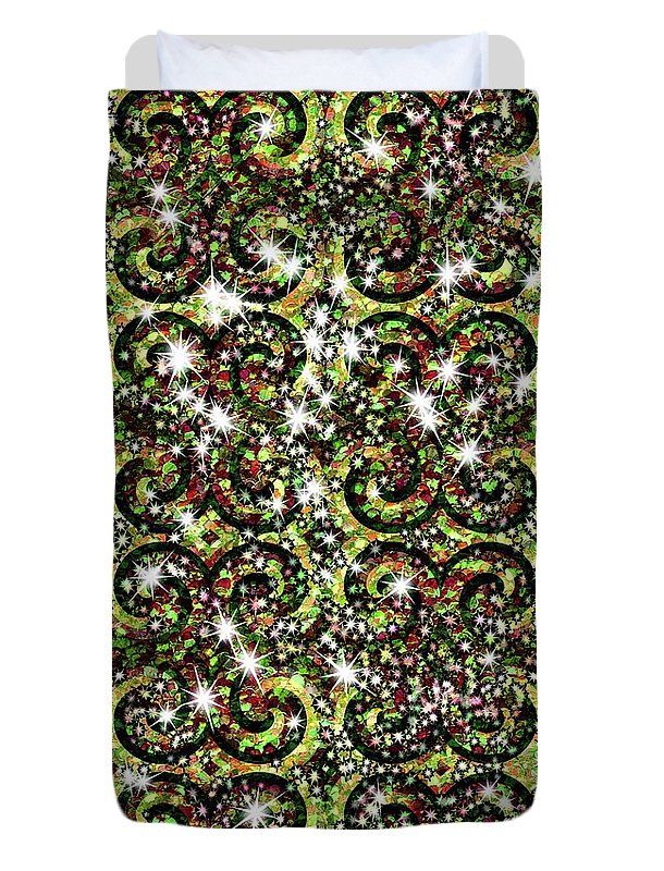 Green Sparkle Swirl - Duvet Cover