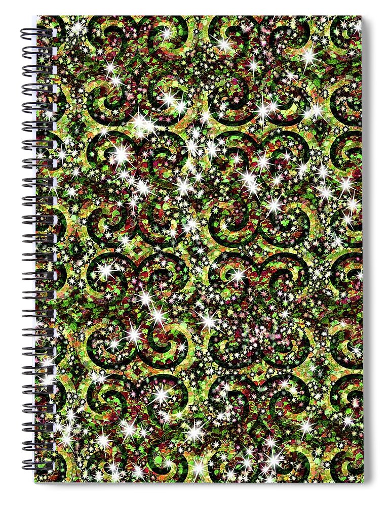 Green Sparkle Swirl - Spiral Notebook