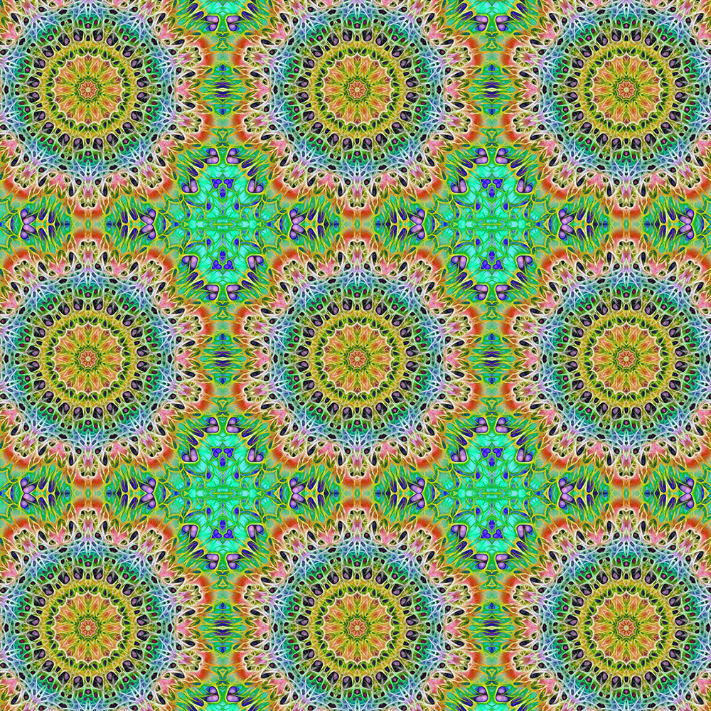 Green Orange Kaleidoscope Digital Image Download