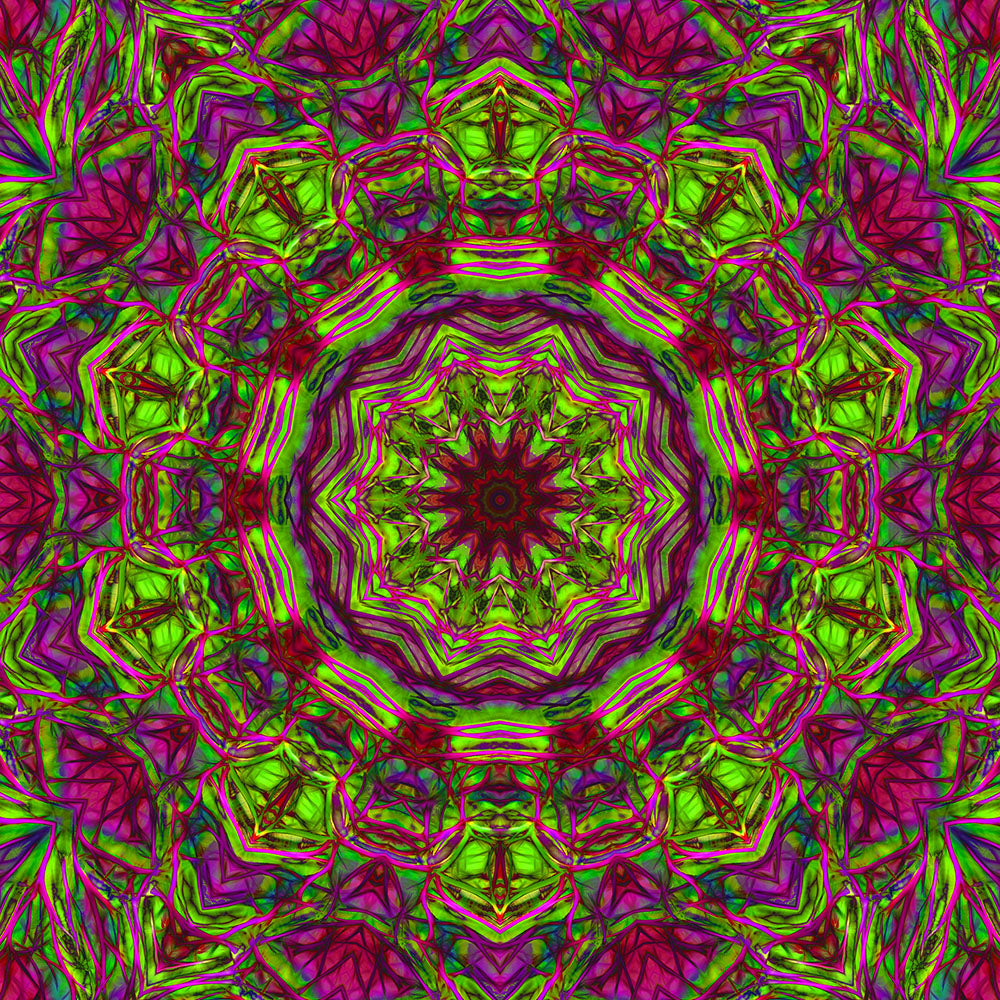 Green Pink Kaleidoscope Digital Image Download