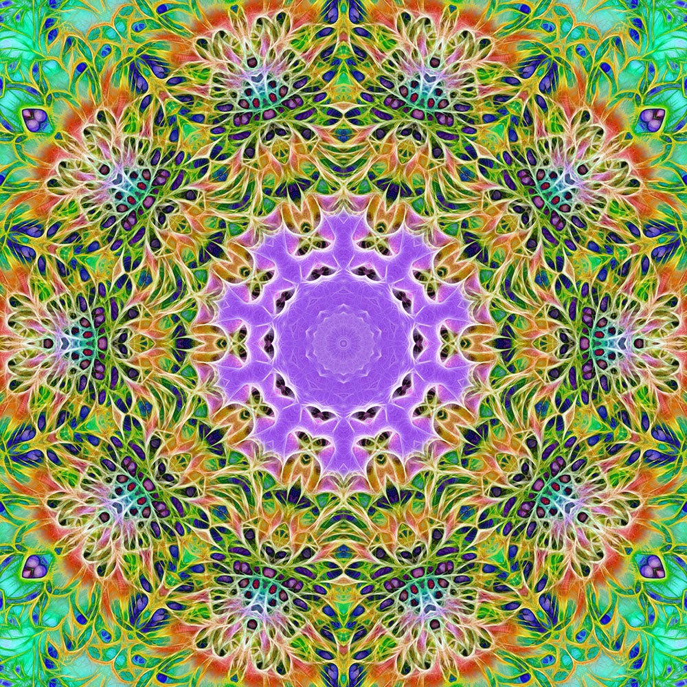 Green Purple Kaleidoscope Digital Image Download