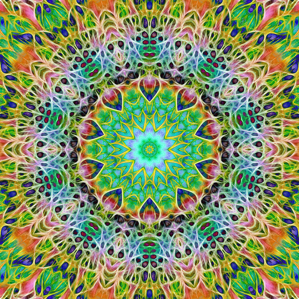 Green Yellow Pink Kaleidoscope Digital Image Download