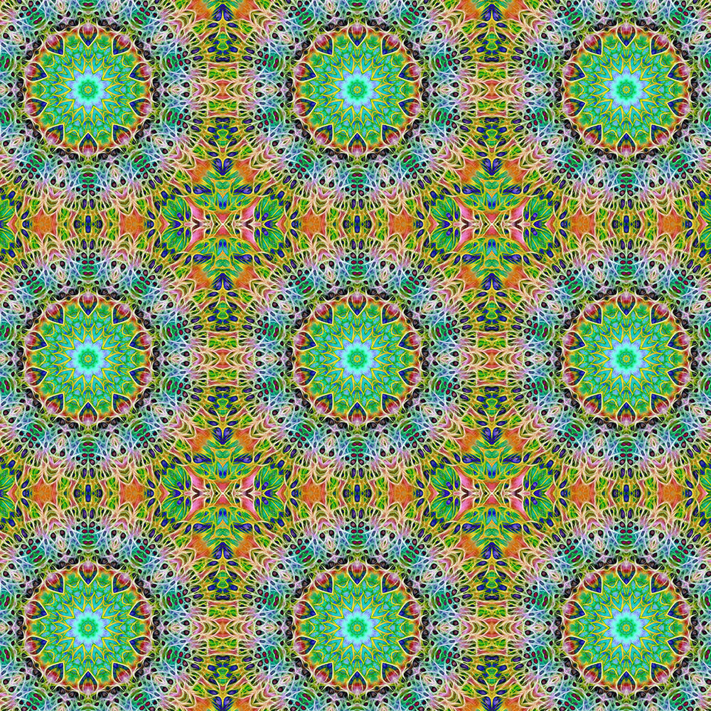 Green Yellow Pink Kaleidoscope Digital Image Download