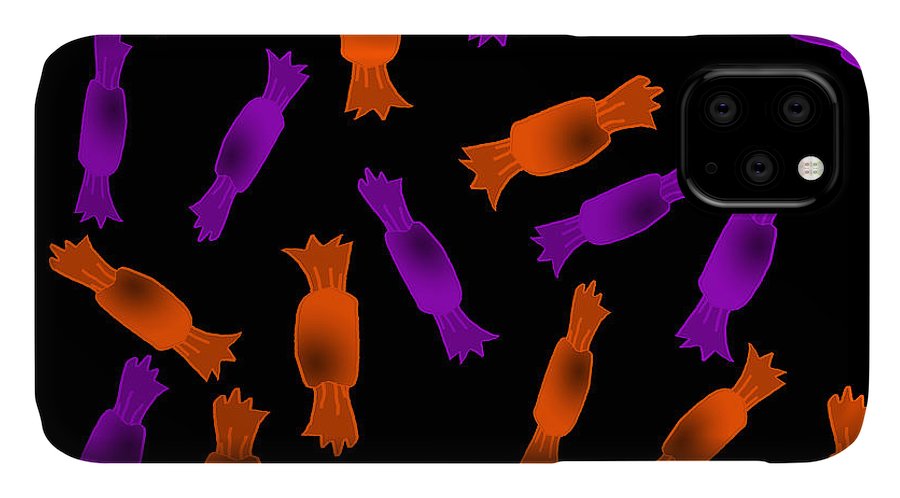 Halloween Candy On Black - Phone Case