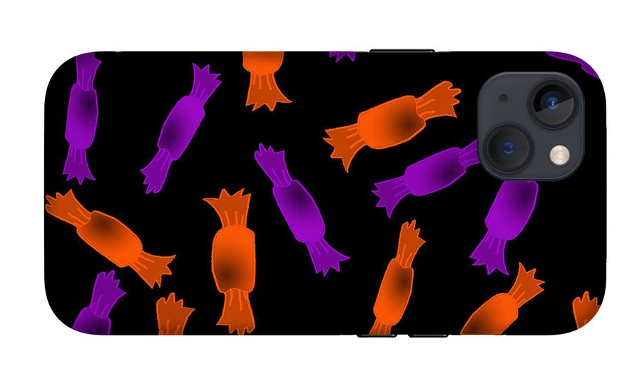 Halloween Candy On Black - Phone Case