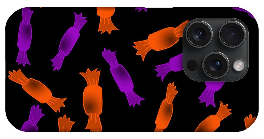 Halloween Candy On Black - Phone Case