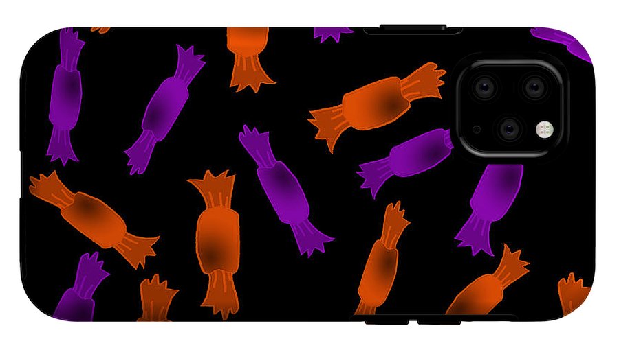 Halloween Candy On Black - Phone Case