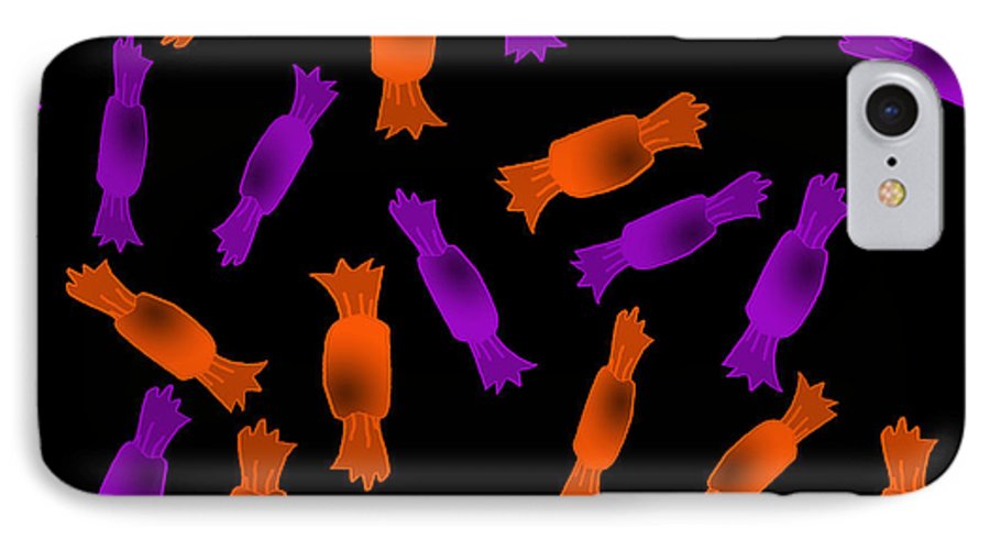 Halloween Candy On Black - Phone Case